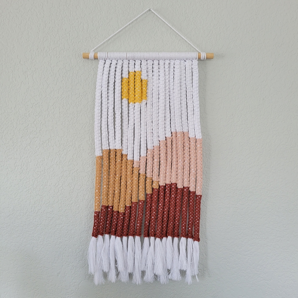 handmade boho macrame desert nature lanscape wall art tapestry